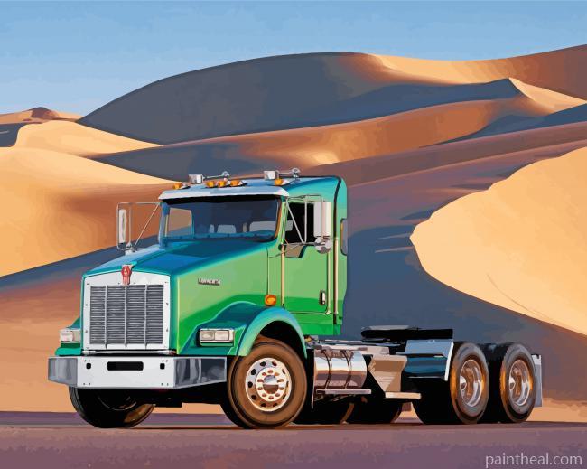 Green Truck In Desert Painting By Numbers Kits