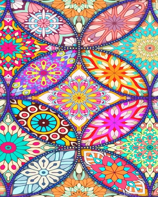 Mandala Vibrant Colors Painting By Numbers Kits