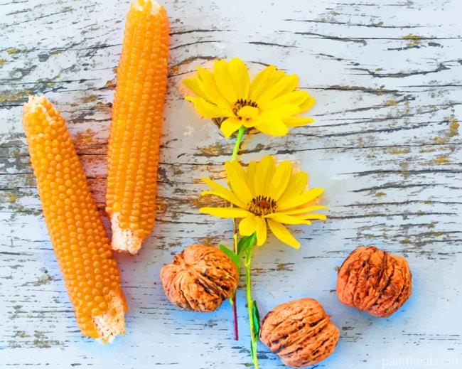 Corn and Flowers Painting By Numbers Kits
