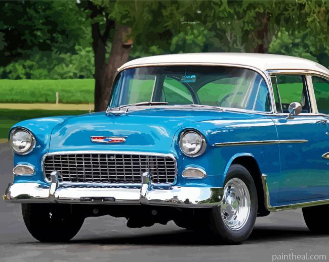 Blue 1955 Chevrolet Painting By Numbers Kits