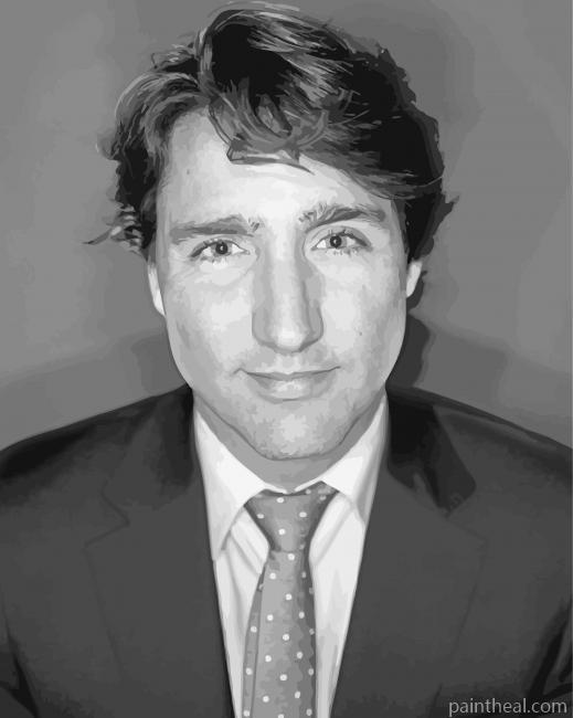 Black And White Justin Trudeau Painting By Numbers Kits