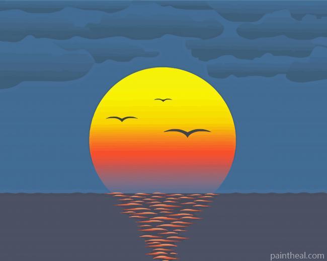 Sunset Over Water Painting By Numbers Kits