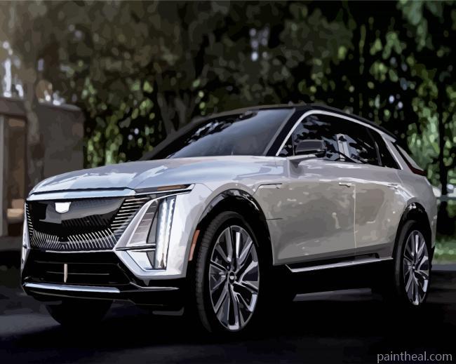 Aesthetic Grey Cadillac Car Painting By Numbers Kits