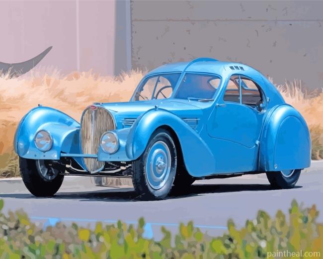 Vintage Bugatti Car Painting By Numbers Kits