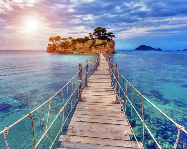 Zante Greece Boardwalk Painting By Numbers Kits