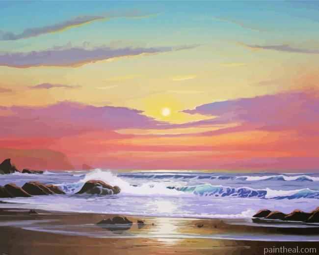 Cornish Sunset Art Painting By Numbers Kits