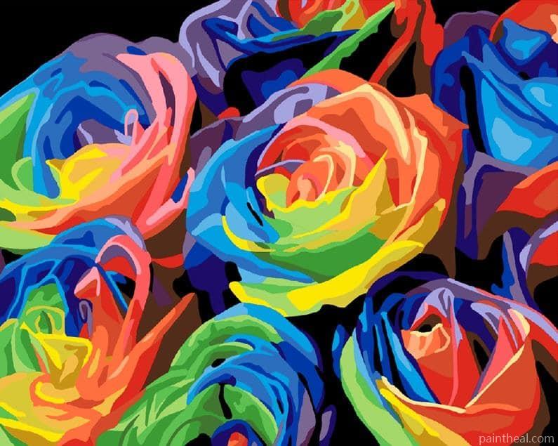 Colorful Flower Flowers Painting By Numbers Kits