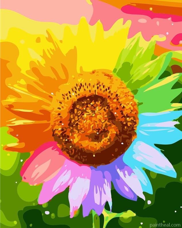 Colorful Sunflower Painting By Numbers Kits