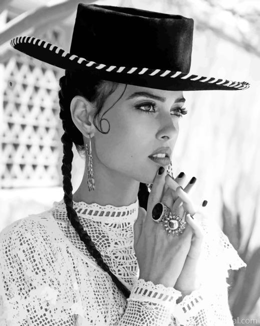 Black And White Mexican Girl NEW Painting By Numbers Kits