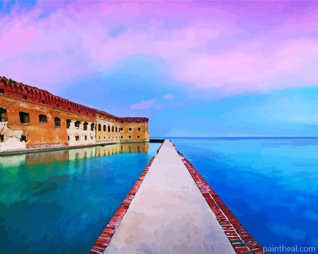 Fort Jefferson Sunset Painting By Numbers Kits