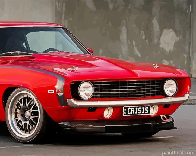 Red 69 Camaro Car Painting By Numbers Kits