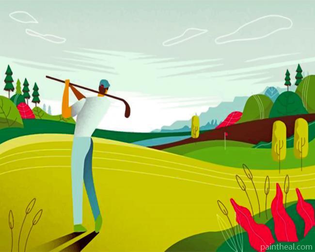 Lonely Golfer Painting By Numbers Kits
