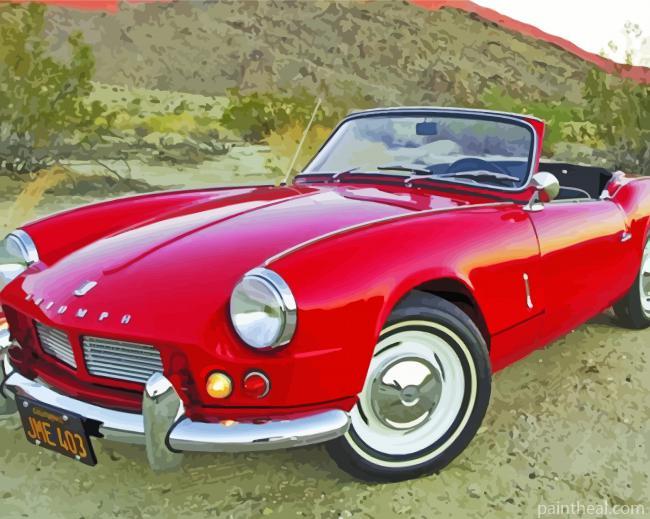 Aesthetic Red Triumph Spitfire Painting By Numbers Kits