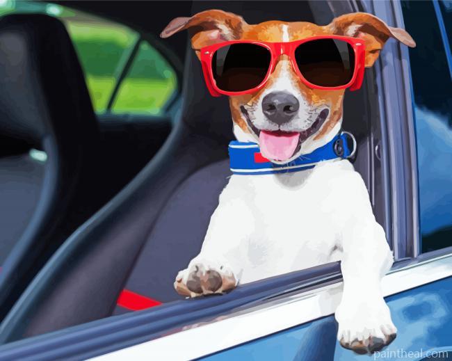 Aesthetic Car And Dog Painting By Numbers Kits