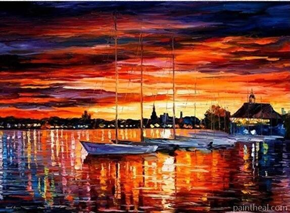 Sailboat Night Seascape Painting By Numbers Kits