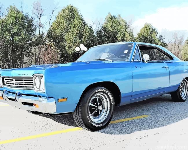 Blue 1969 Plymouth Roadrunner Painting By Numbers Kits