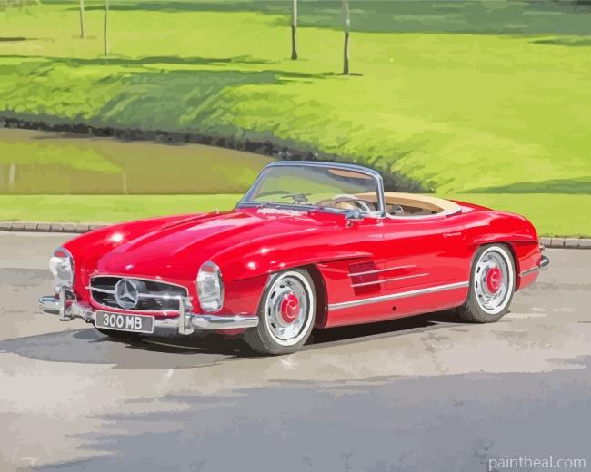 Red Mercedes Benz Painting By Numbers Kits