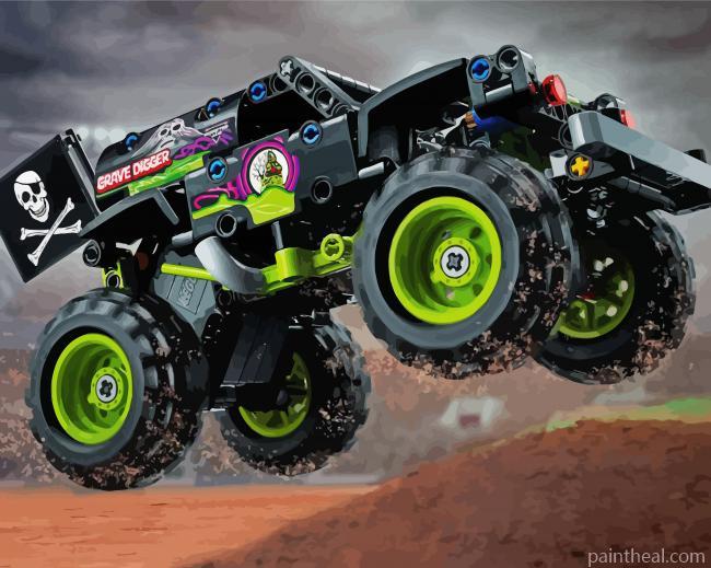 Black Monster Truck Painting By Numbers Kits
