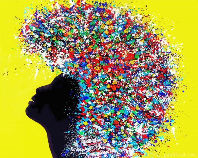 Abstract Colorful Afro Hair Painting By Numbers Kits