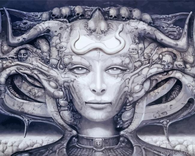 Black And White Hr Giger Alien Painting By Numbers Kits