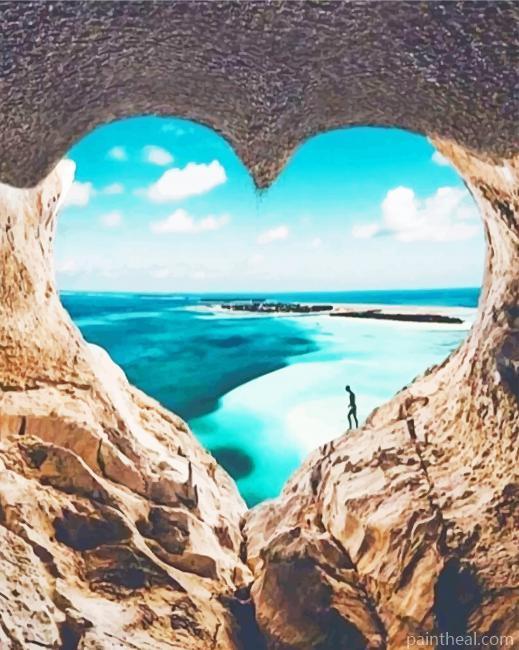 Heart Cave Ocean Painting By Numbers Kits