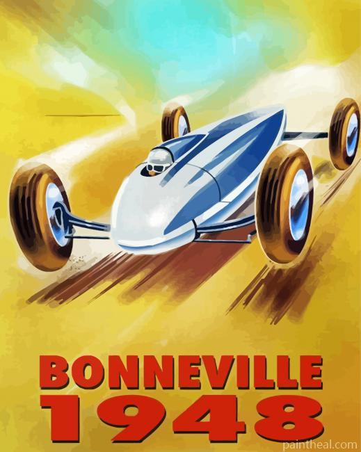 Bonneville Racing Poster Painting By Numbers Kits