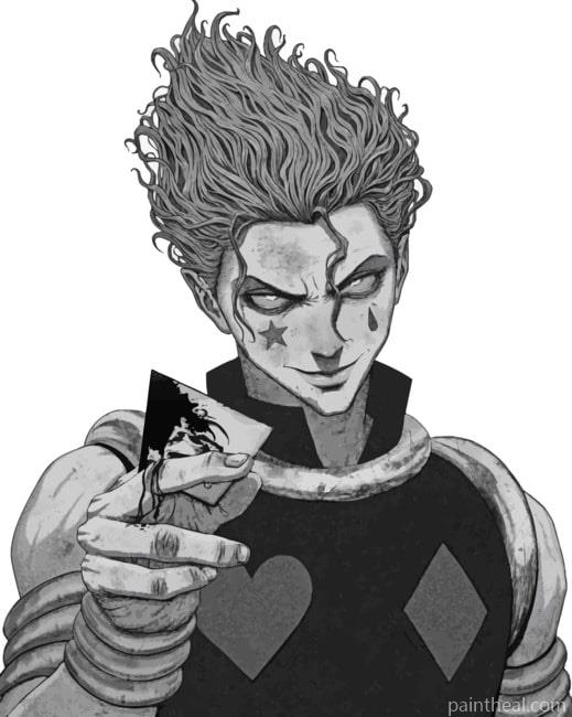 Hisoka Black and White Painting By Numbers Kits
