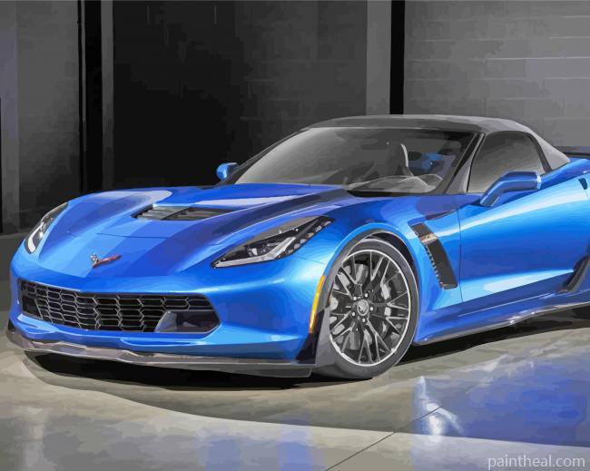 Black and Blue Corvette Painting By Numbers Kits