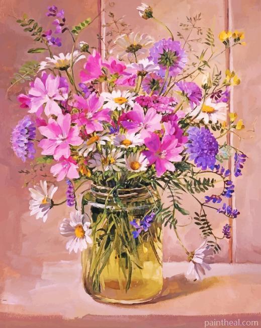Aesthetic Flowers Vase Painting By Numbers Kits