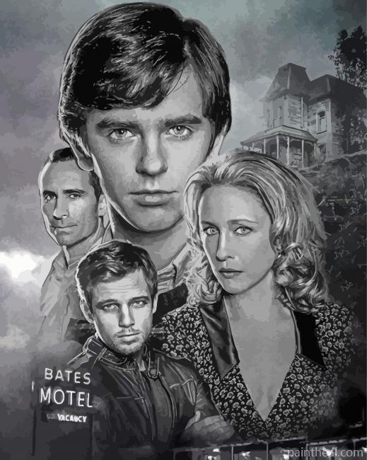 Bates Motel Black And White Painting By Numbers Kits