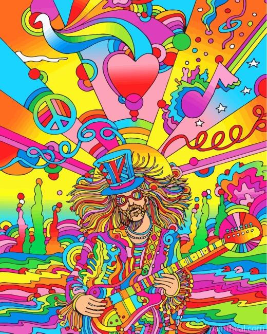 Hippie Guitarist Painting By Numbers Kits