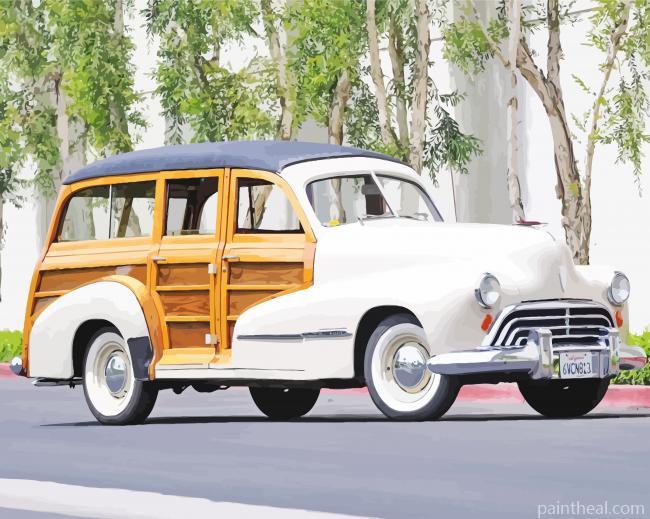White Oldsmobile Painting By Numbers Kits