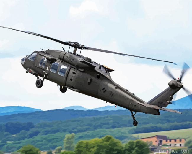 Black Hawk Helicopter Painting By Numbers Kits