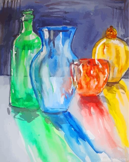 Glass Bottles Art Painting By Numbers Kits