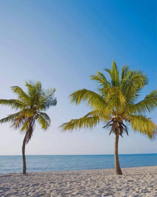 Island Palm Trees Painting By Numbers Kits