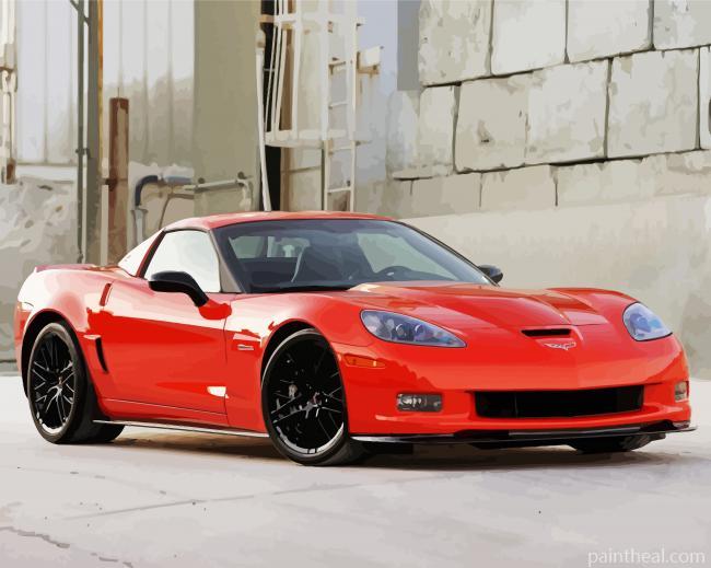 Corvette Orange Painting By Numbers Kits
