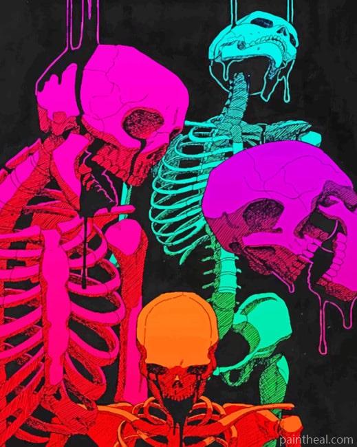 Colorful Skeletons Painting By Numbers Kits