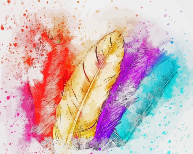 Colors Splash Feathers Painting By Numbers Kits
