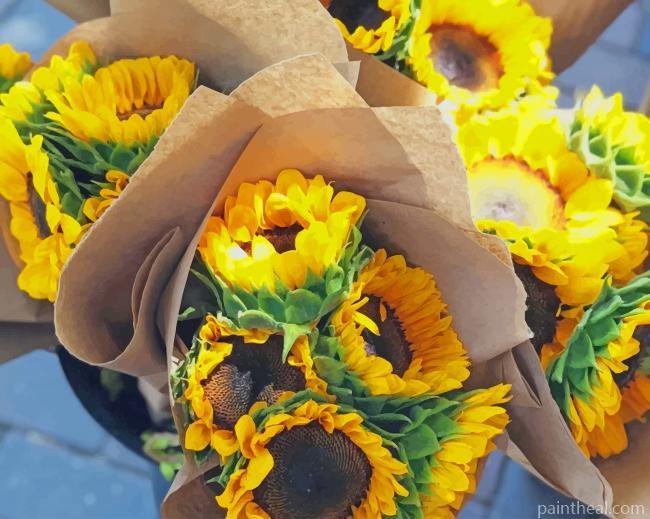 Sunflowers Bouquet Painting By Numbers Kits