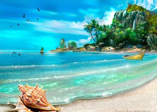 Beach Sea Conch Painting By Numbers Kits