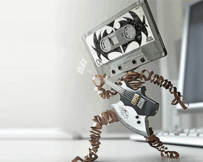 Cassette Tape Guitarist Painting By Numbers Kits