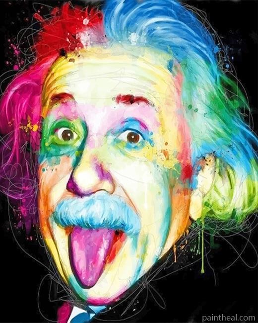 Albert Einstein Rainbow Painting By Numbers Kits