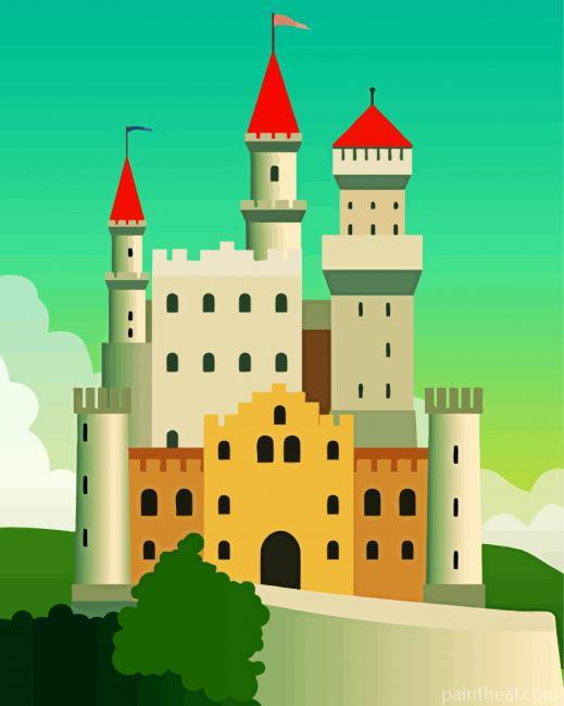 Fairy Castle Illustration Painting By Numbers Kits