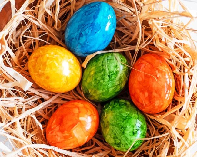 Colored Easter Eggs In Basket Painting By Numbers Kits