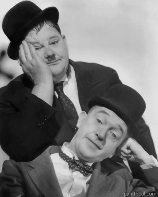 Black And White Laurel And Hardy NEW Painting By Numbers Kits
