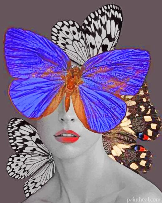 Butterfly Woman Aesthetic Painting By Numbers Kits