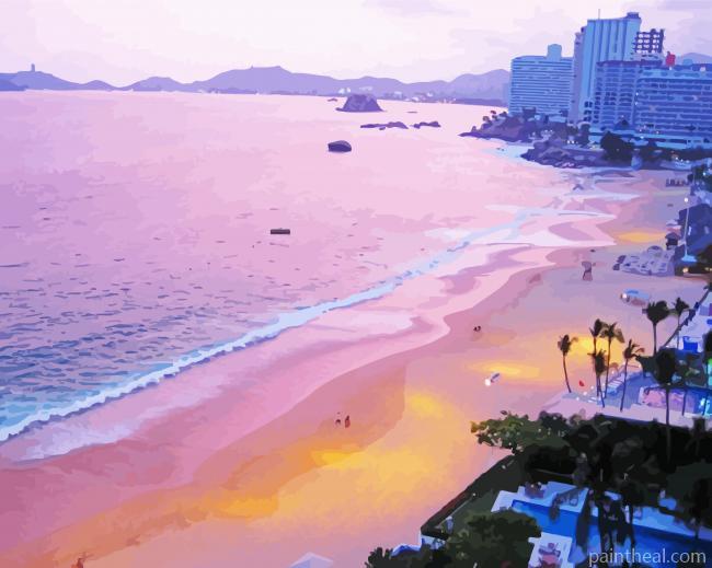 Acapulco Beach Sunset Painting By Numbers Kits