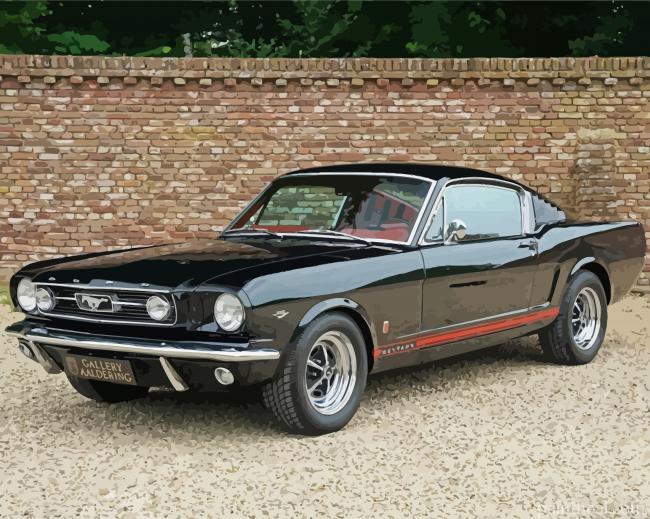 Black 66 Ford Mustang Painting By Numbers Kits