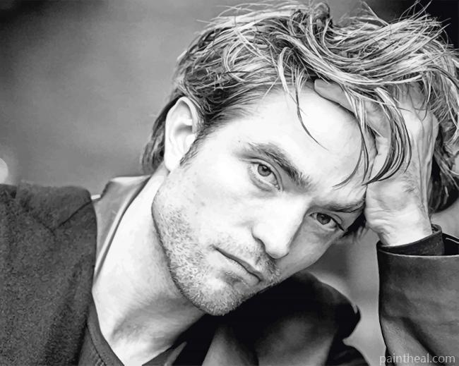 Robert Pattinson Black And White Painting By Numbers Kits