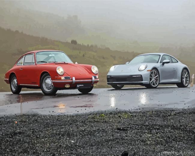 Porsche Cars Painting By Numbers Kits